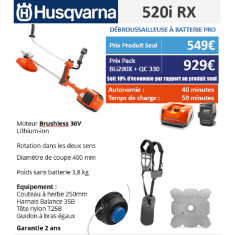 Débroussailleuse à batterie HUSQVARNA 520iRX