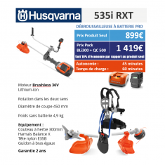 Débroussailleuse à batterie HUSQVARNA 535i RXT