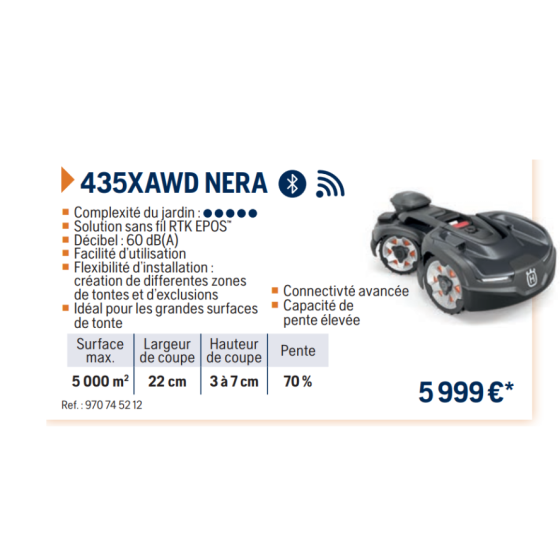 Robot tondeuse Automower HUSQVARNA AM 435 X AWD NERA avec PLUG IN ...